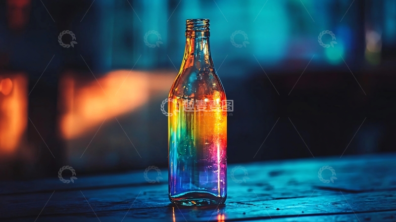 高清大图下载【趣麦麦图】彩色玻璃瓶