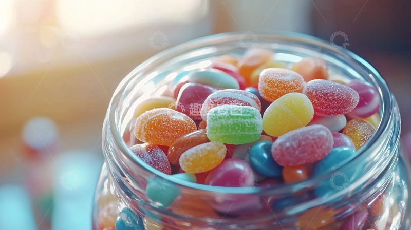 高清大图下载【趣麦麦图】-彩色糖果玻璃罐
