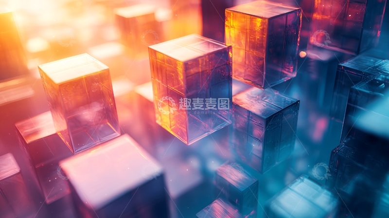 高清大图下载【趣麦麦图】金属光泽立方体群