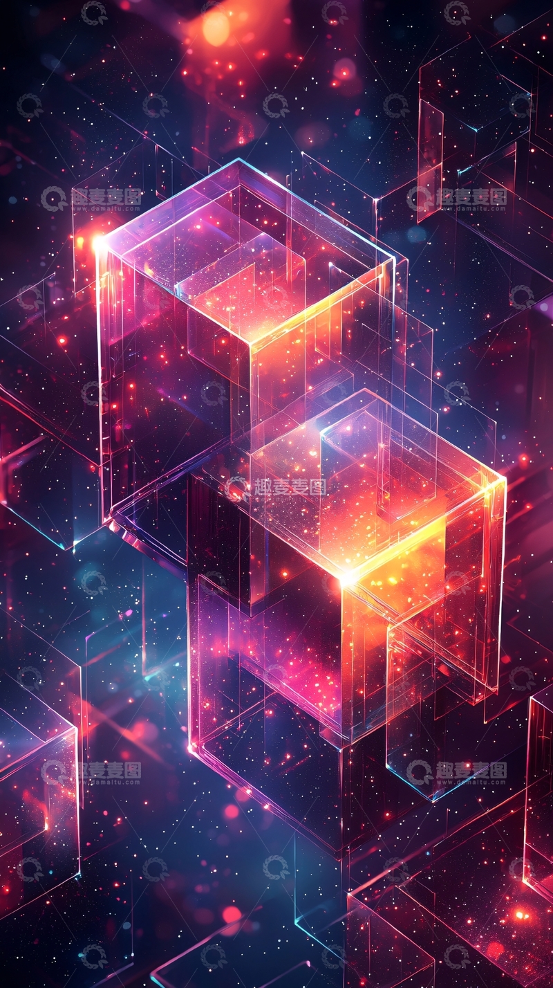 高清大图下载【趣麦麦图】半透明立方体