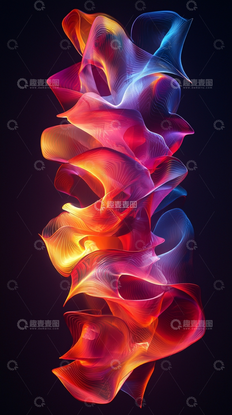 高清大图下载【趣麦麦图】抽象彩色光线流动