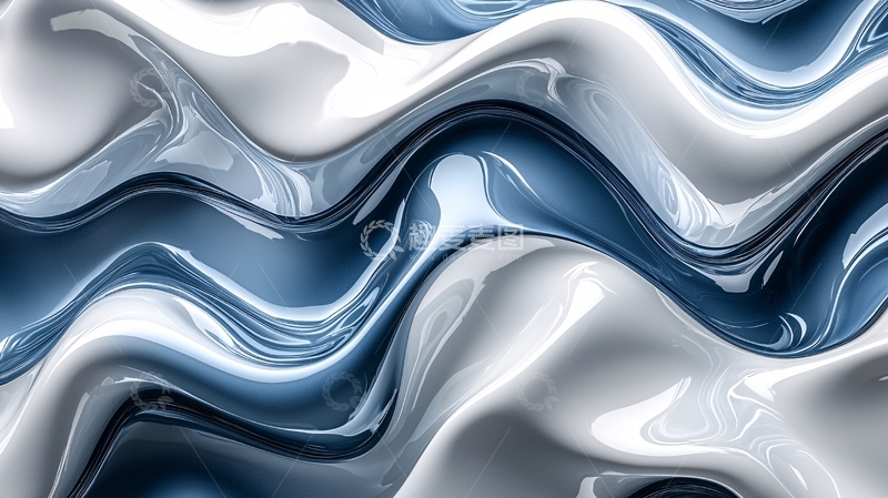 高清大图下载【趣麦麦图】-流动金属质感背景