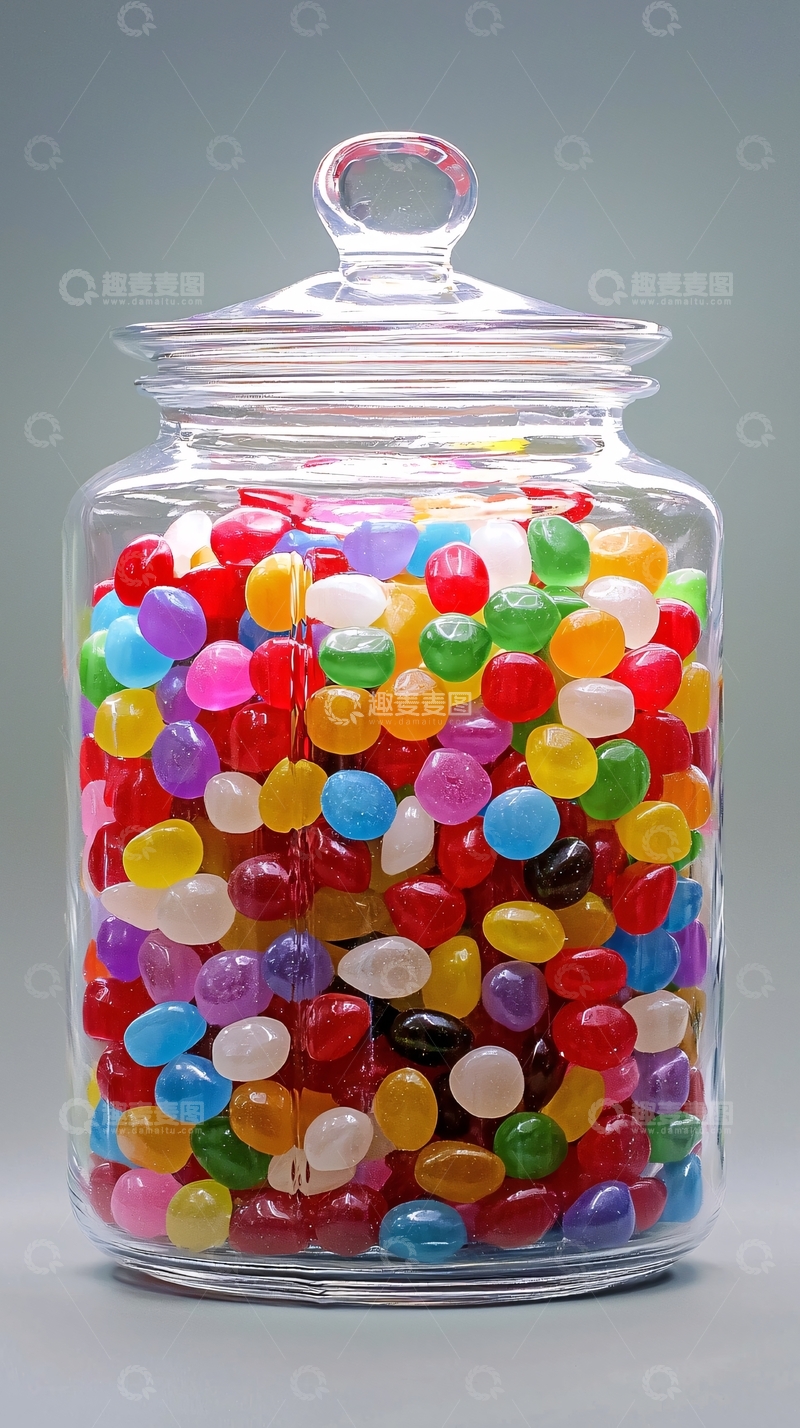 高清大图下载【趣麦麦图】彩色糖果玻璃罐
