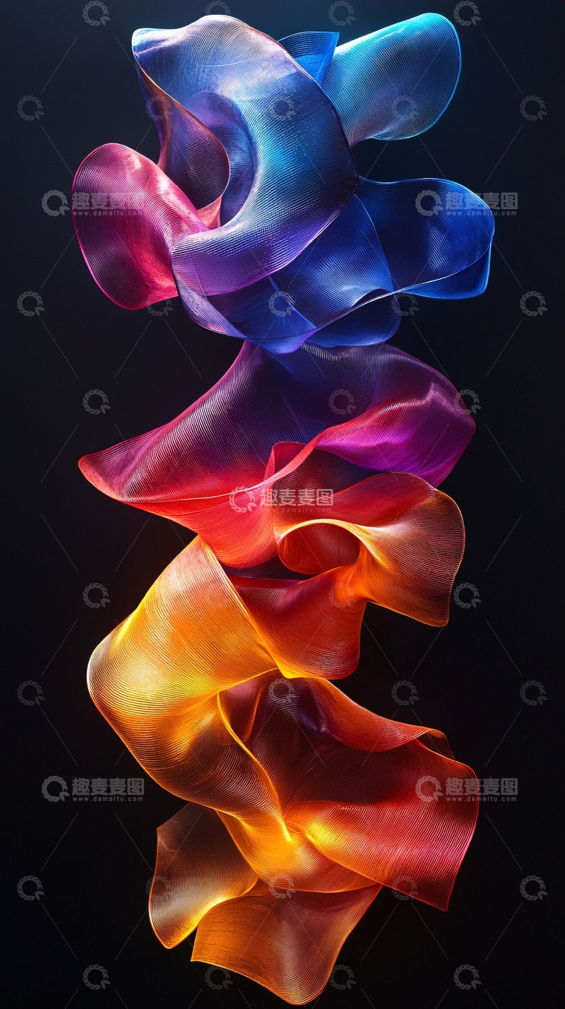 高清大图下载【趣麦麦图】彩色丝带