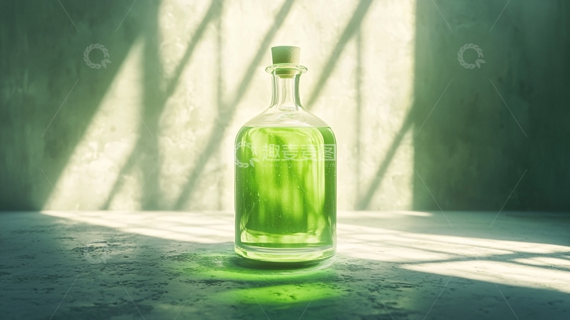 高清大图下载【趣麦麦图】绿瓶子里的绿色液体