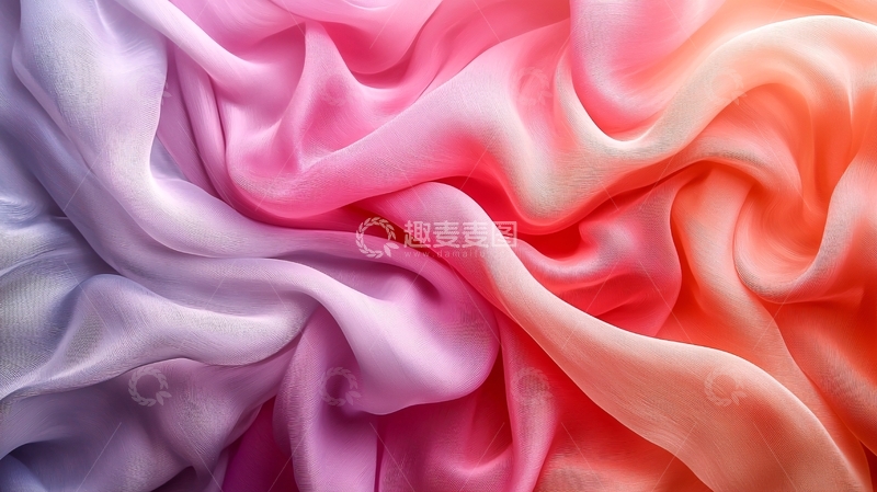 高清大图下载【趣麦麦图】柔软丝绸面料的色彩渐变