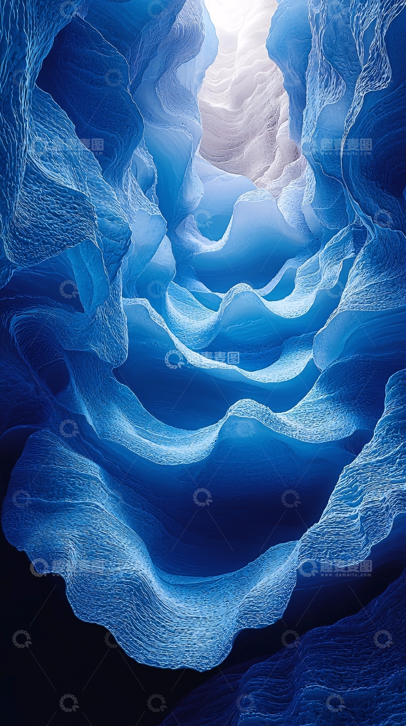 高清大图下载【趣麦麦图】蓝色水波纹理艺术背景