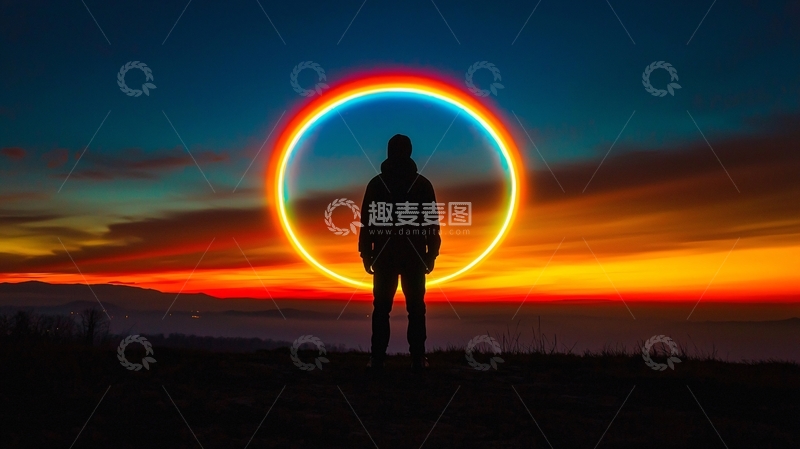 高清大图下载【趣麦麦图】日落剪影