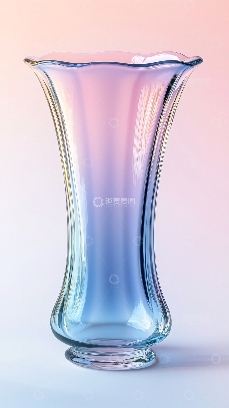 高清大图下载【趣麦麦图】渐变色玻璃花瓶