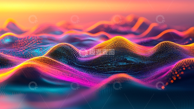 高清大图下载【趣麦麦图】抽象彩色波浪