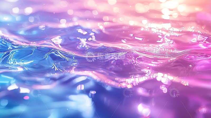 高清大图下载【趣麦麦图】波光粼粼的彩色水面