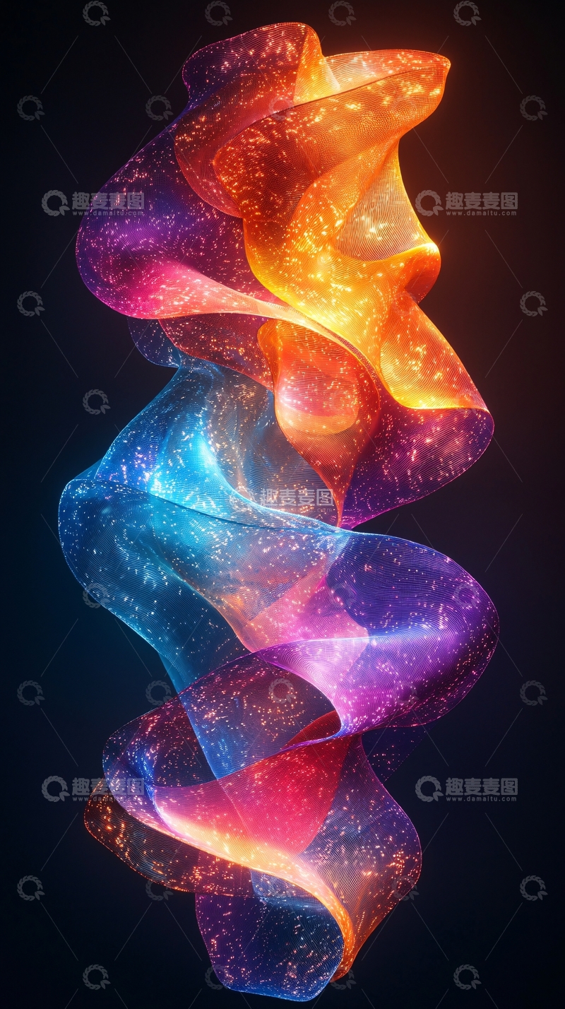 高清大图下载【趣麦麦图】抽象色彩流动漩涡