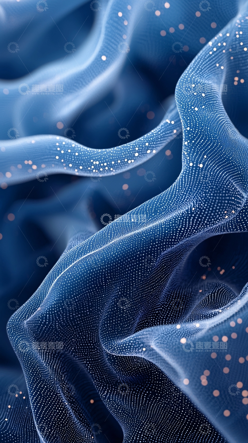 高清大图下载【趣麦麦图】蓝色丝绸质感
