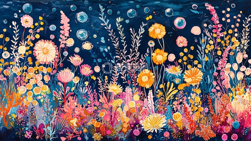 高清大图下载【趣麦麦图】水下花园般的鲜花盛开