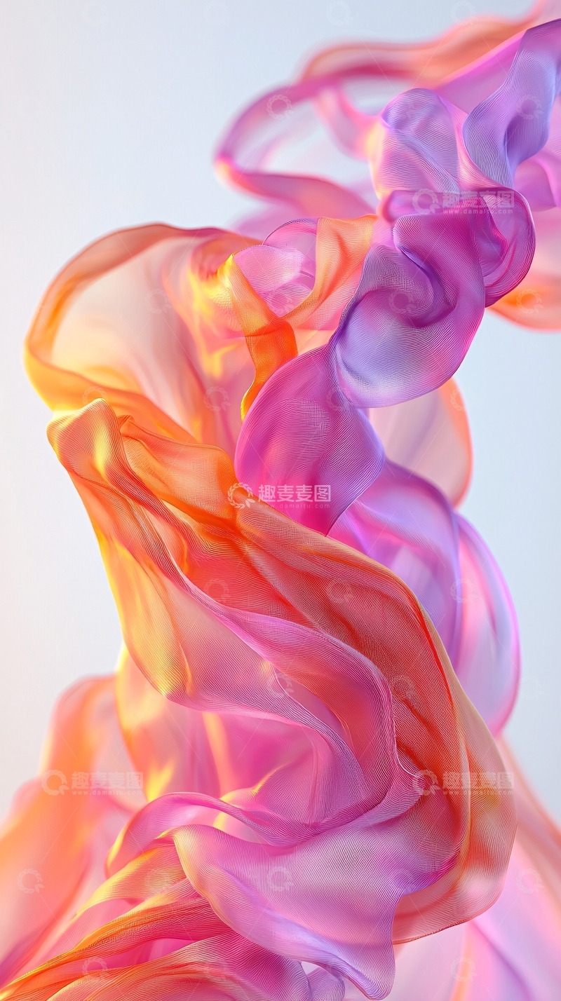 高清大图下载【趣麦麦图】飘逸柔美的彩色丝绸