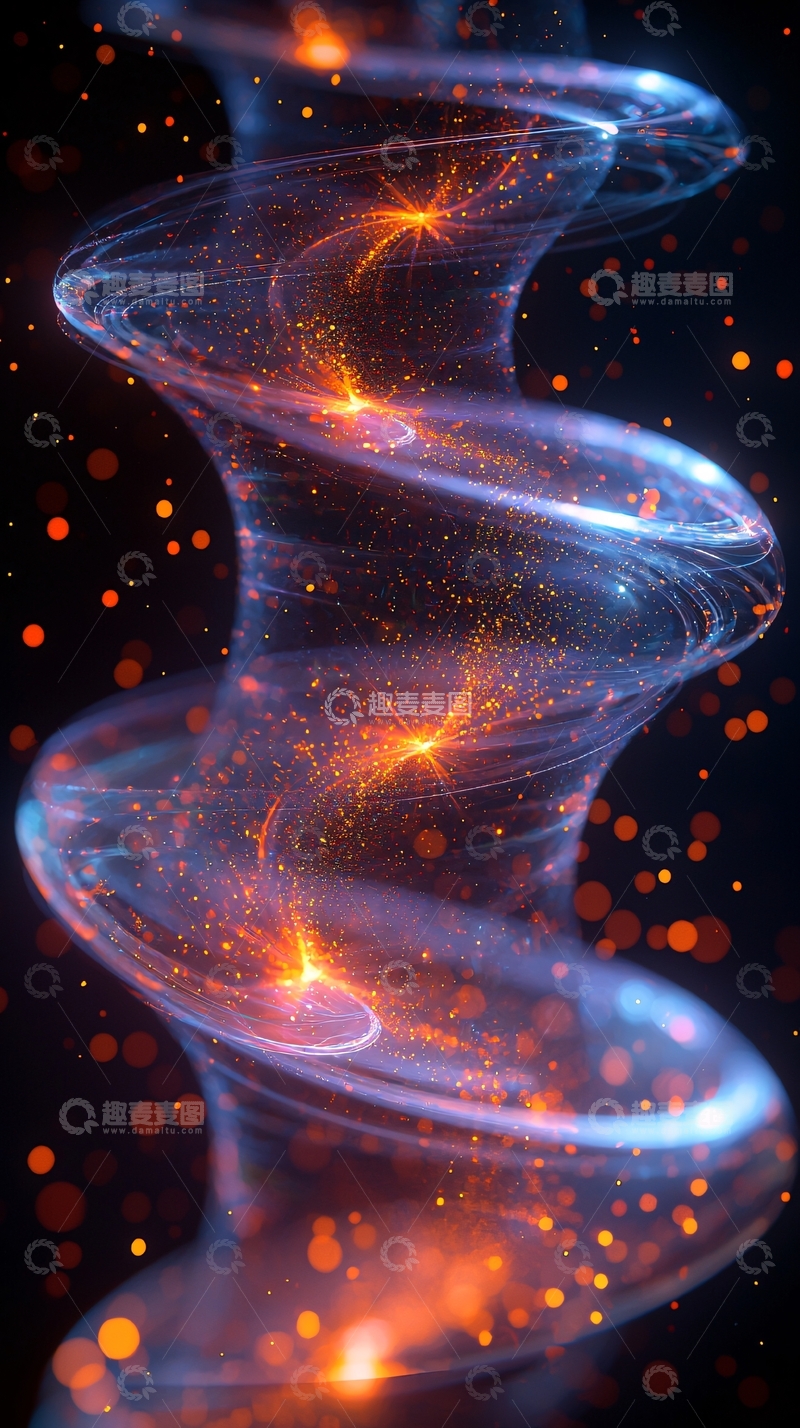 高清大图下载【趣麦麦图】流光溢彩的粒子漩涡