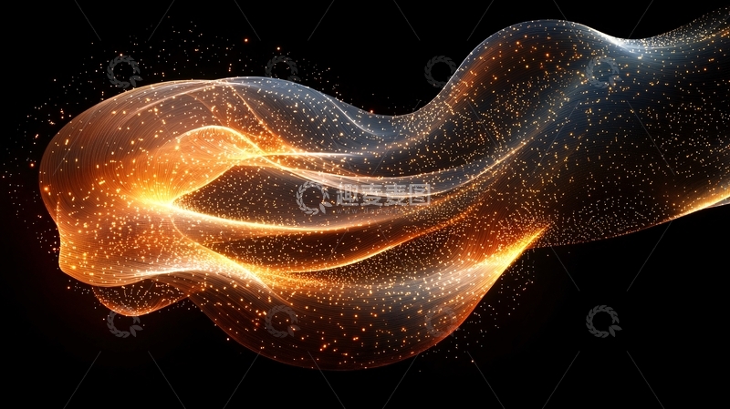 高清大图下载【趣麦麦图】金色流动粒子光效