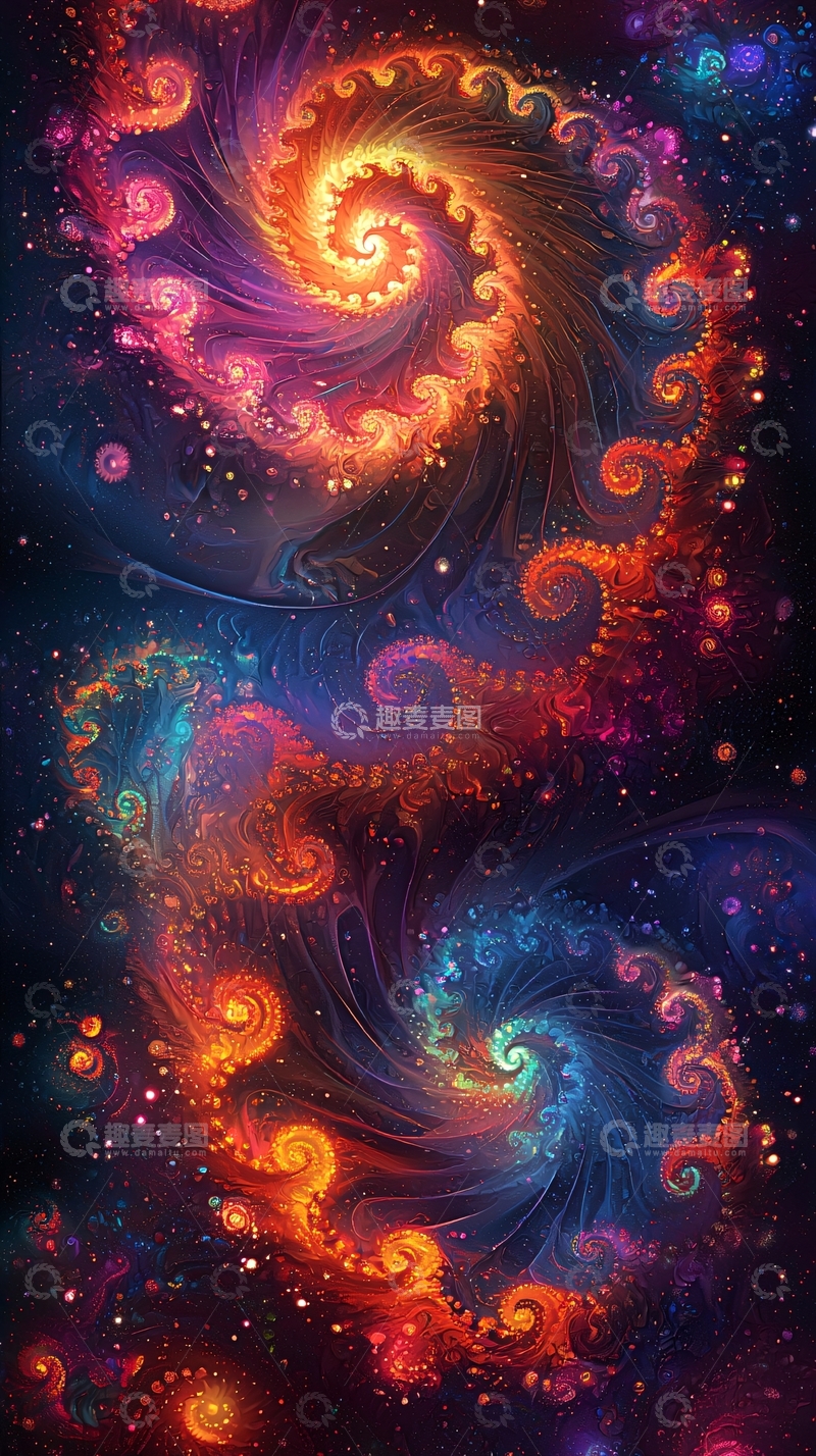 高清大图下载【趣麦麦图】色彩漩涡星系