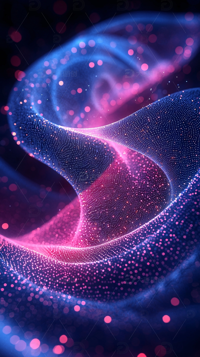 高清大图下载【趣麦麦图】蓝色和粉色交织光线