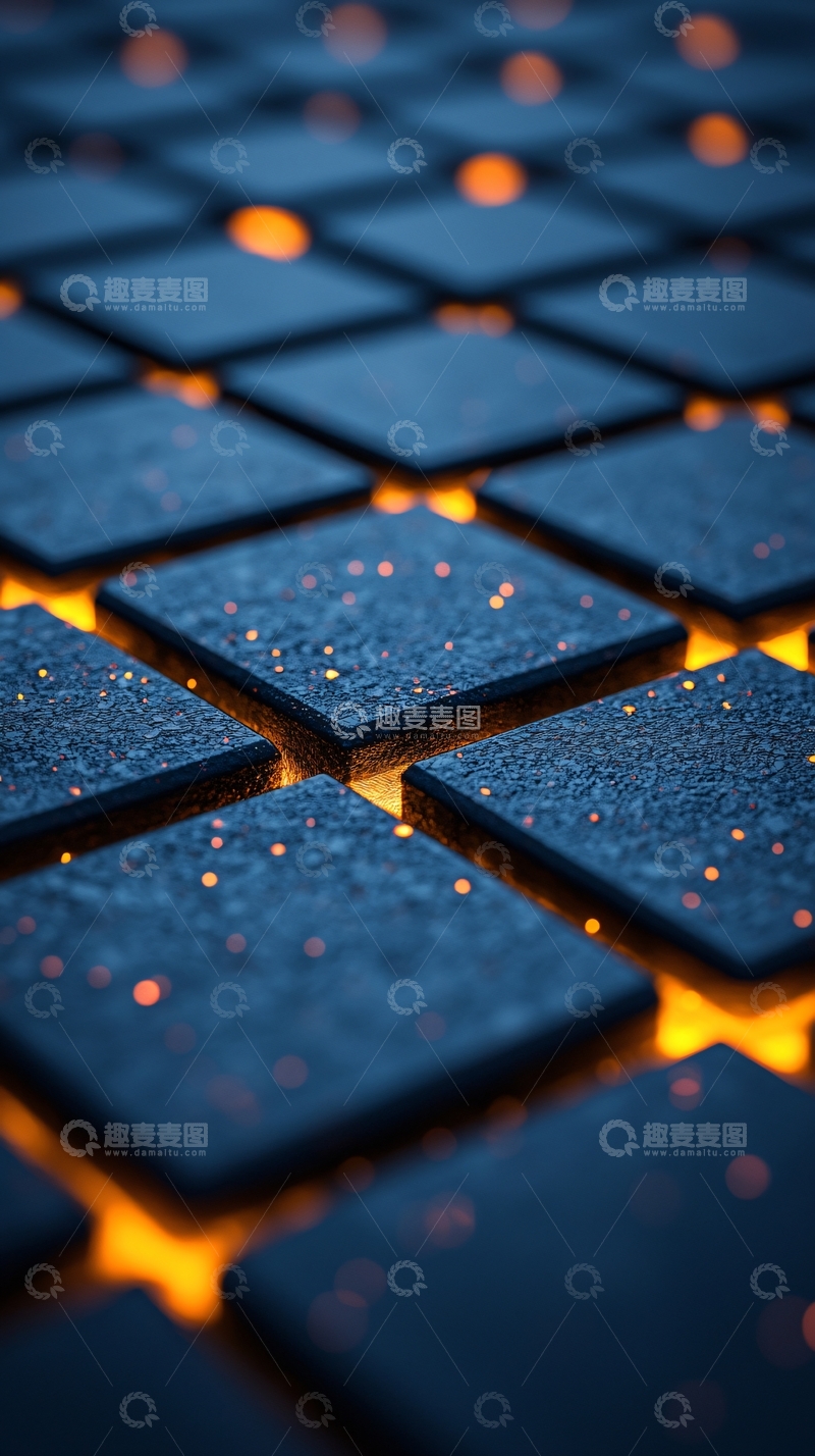 高清大图下载【趣麦麦图】黑色方块闪耀金色光芒