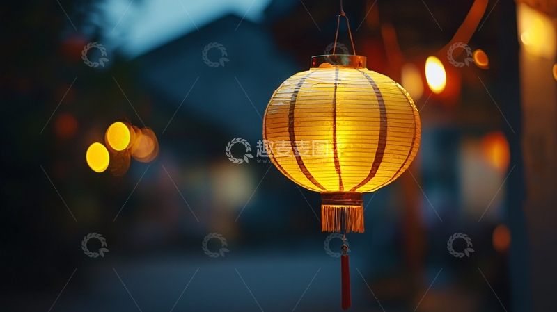 高清大图下载【趣麦麦图】夜色朦胧下的温暖灯笼