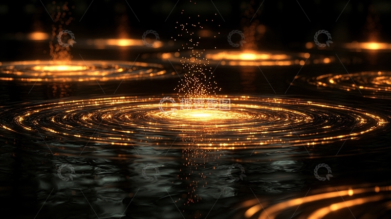 高清大图下载【趣麦麦图】金色光圈在水面荡漾