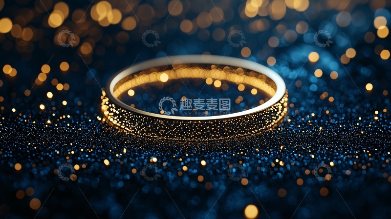 高清大图下载【趣麦麦图】金色戒指置于深色背景