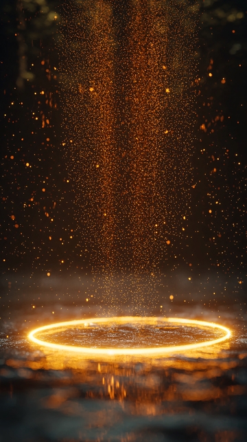 金色粒子光效底座