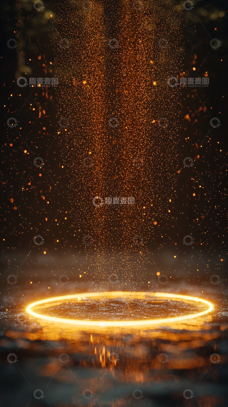 高清大图下载【趣麦麦图】金色粒子光效底座