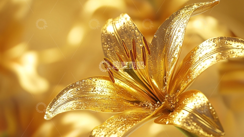 高清大图下载【趣麦麦图】金光闪闪的百合花