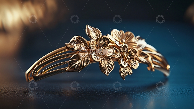 高清大图下载【趣麦麦图】金色花朵发饰