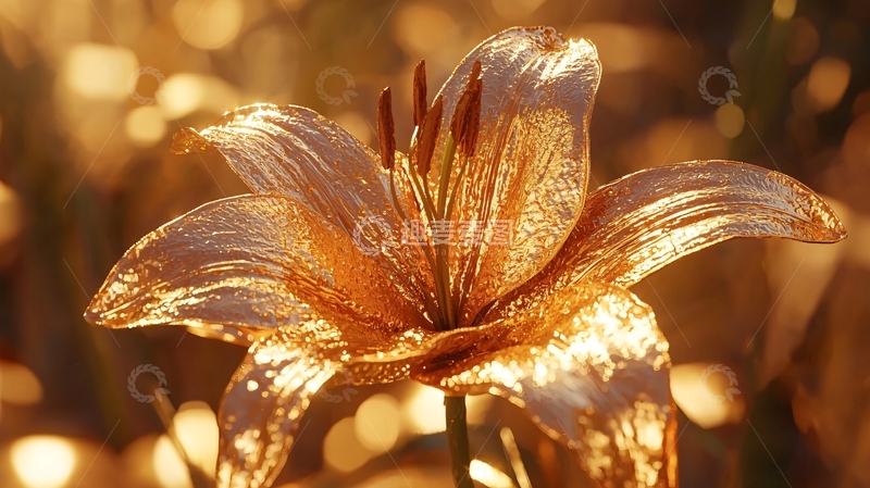 高清大图下载【趣麦麦图】金光闪闪的百合花