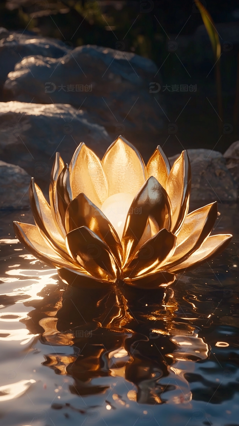 高清大图下载【趣麦麦图】金色莲花灯