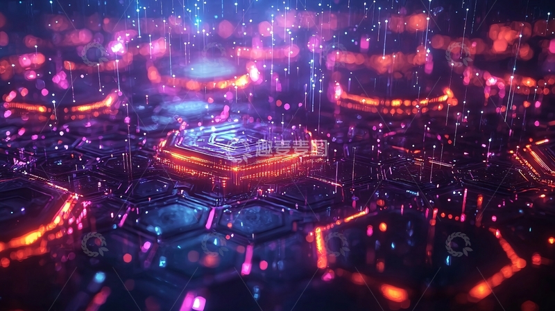 高清大图下载【趣麦麦图】紫色科技感的电路板