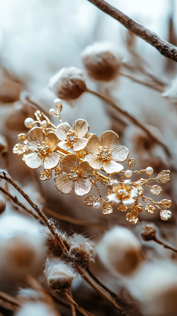金色花朵发夹