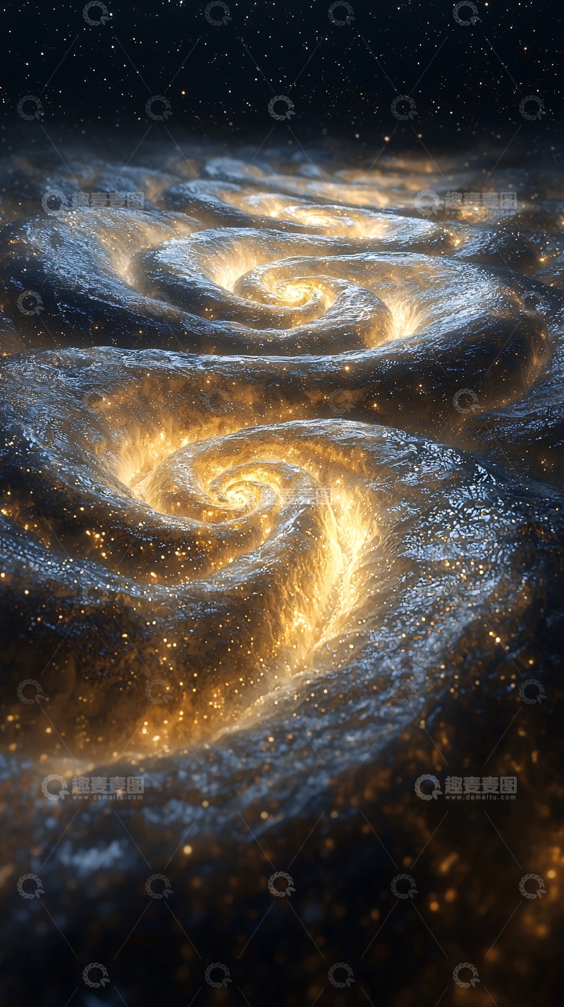 高清大图下载【趣麦麦图】螺旋星云般的金色光芒