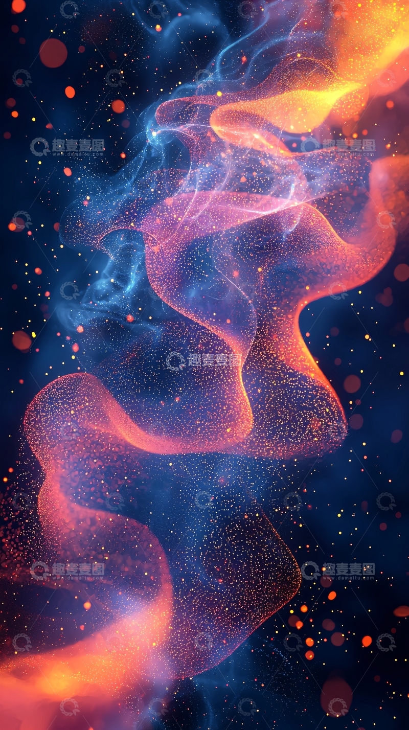 高清大图下载【趣麦麦图】宇宙星空中的彩色光雾