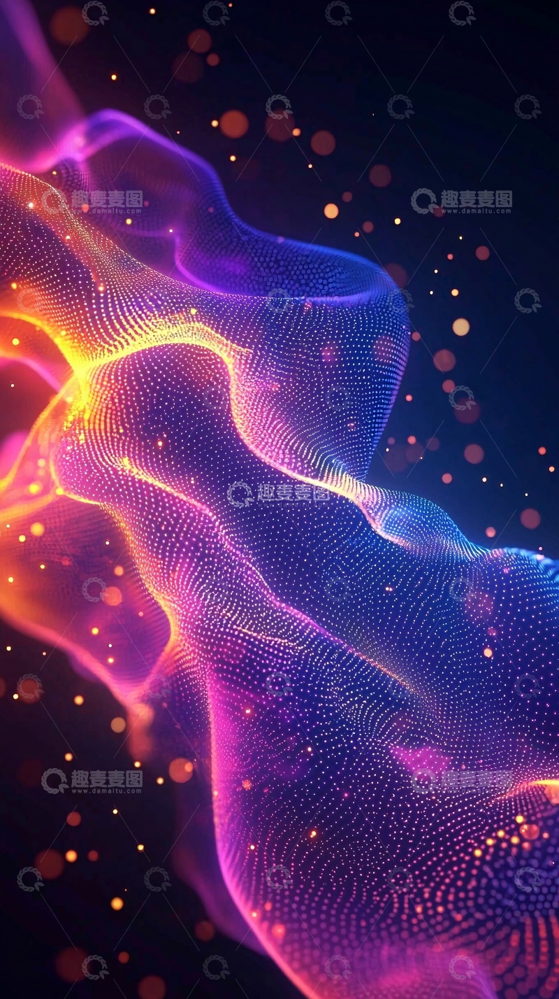 高清大图下载【趣麦麦图】抽象彩色光线流动背景