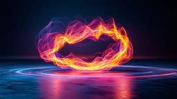 火焰般的能量环悬浮