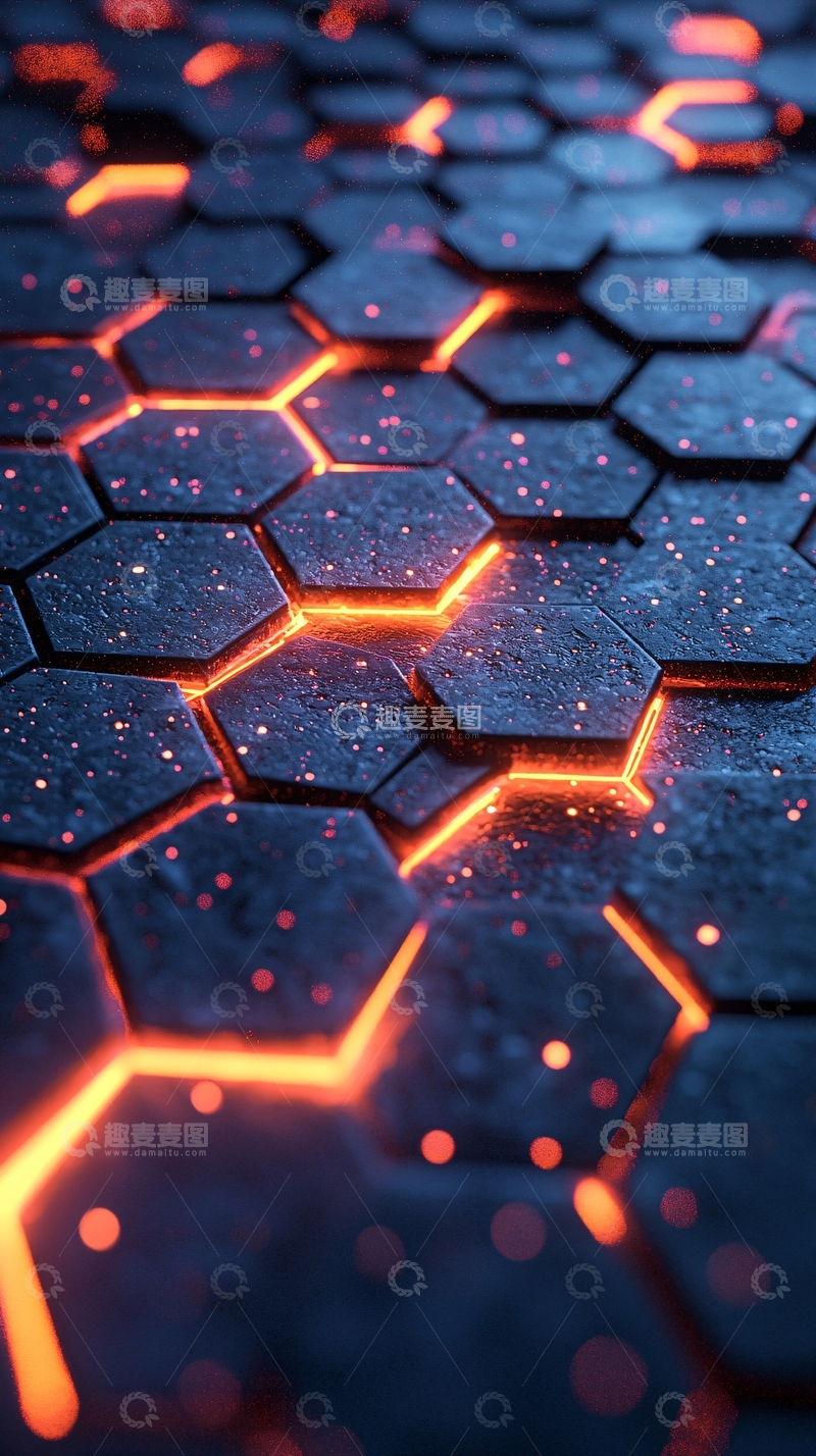 高清大图下载【趣麦麦图】发光蜂窝结构
