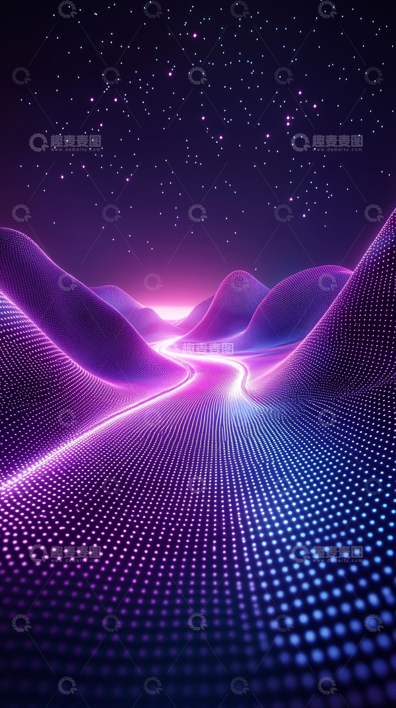 高清大图下载【趣麦麦图】梦幻紫色山峦