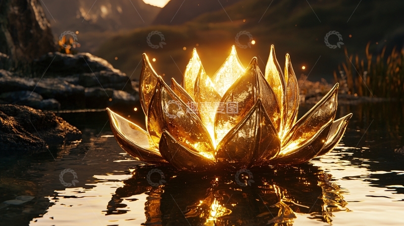 高清大图下载【趣麦麦图】金色莲花