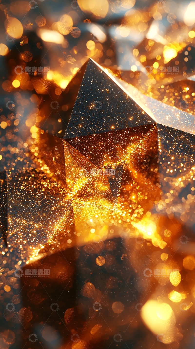 高清大图下载【趣麦麦图】闪耀金黄晶体特写