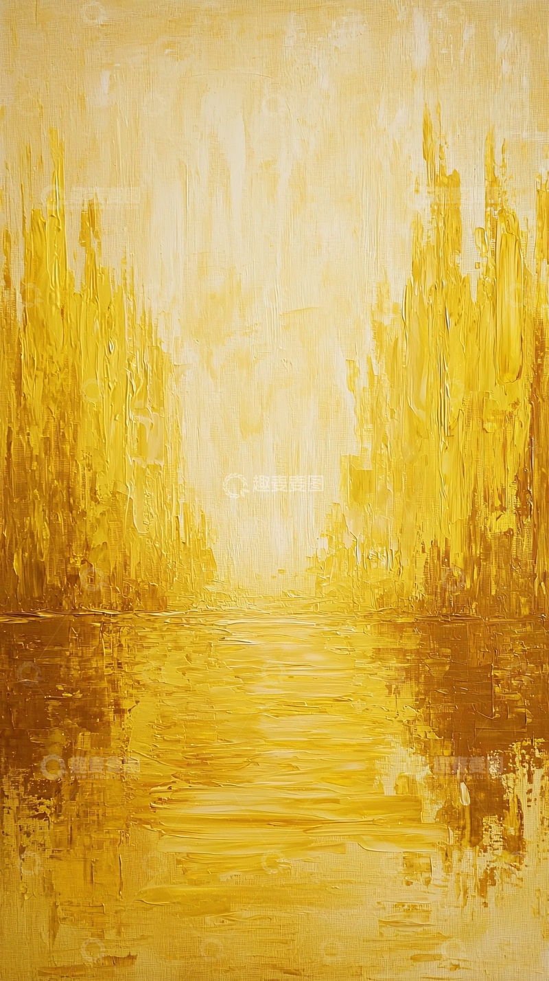 高清大图下载【趣麦麦图】金色河流印象派风景画