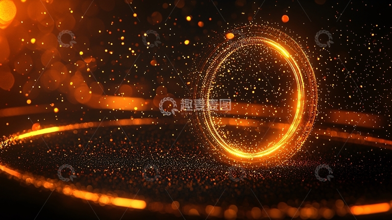 高清大图下载【趣麦麦图】金色光环星光闪耀的背景