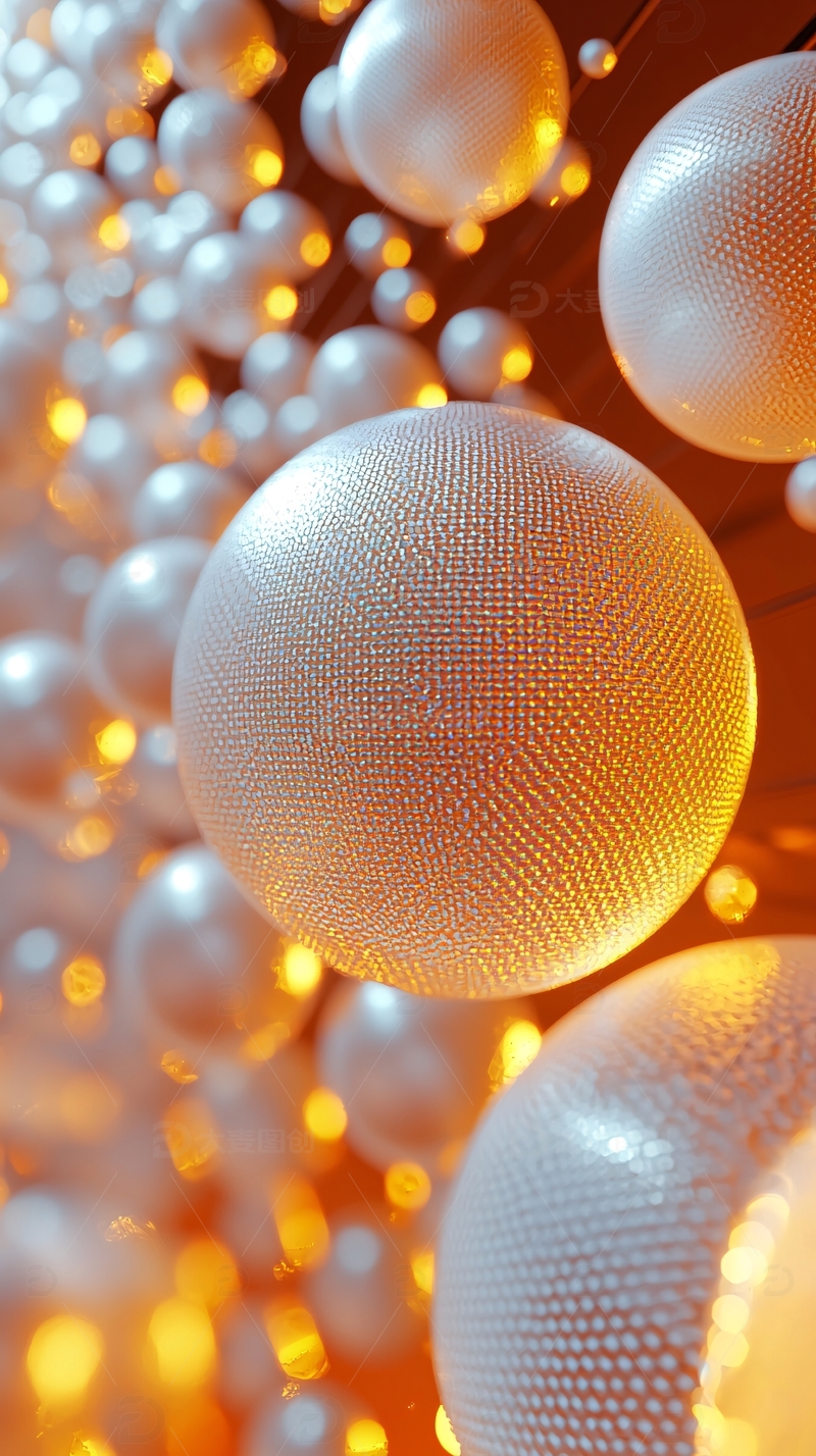 光滑球体悬挂灯光