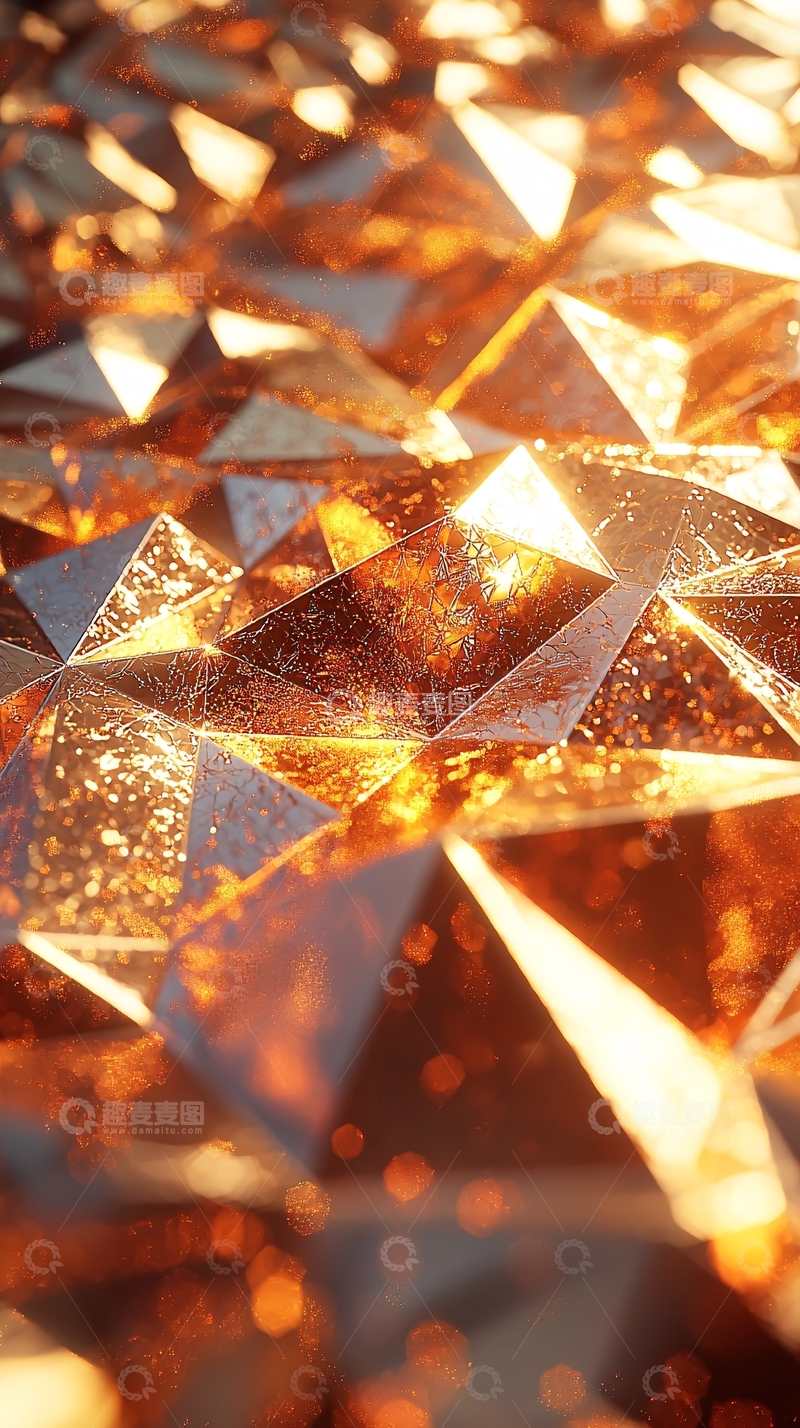 高清大图下载【趣麦麦图】金色三角形反射表面