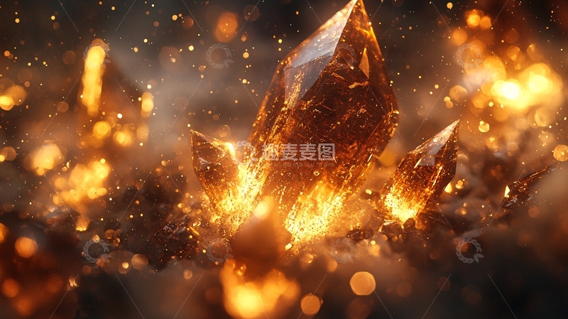 高清大图下载【趣麦麦图】燃烧的金色水晶