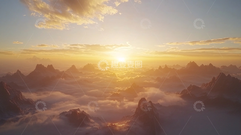 高清大图下载【趣麦麦图】云海日落