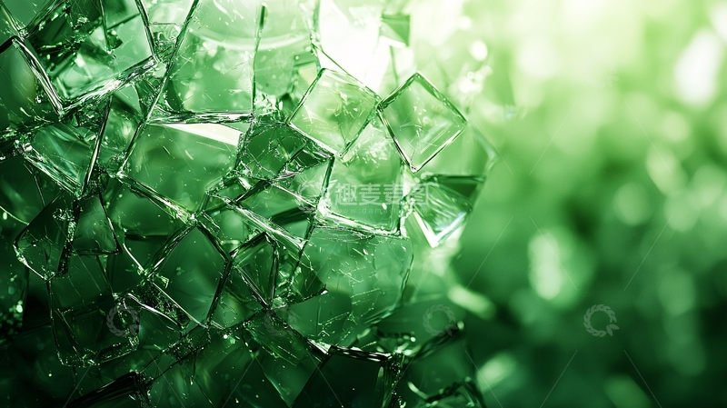 高清大图下载【趣麦麦图】晶莹剔透的绿色方块